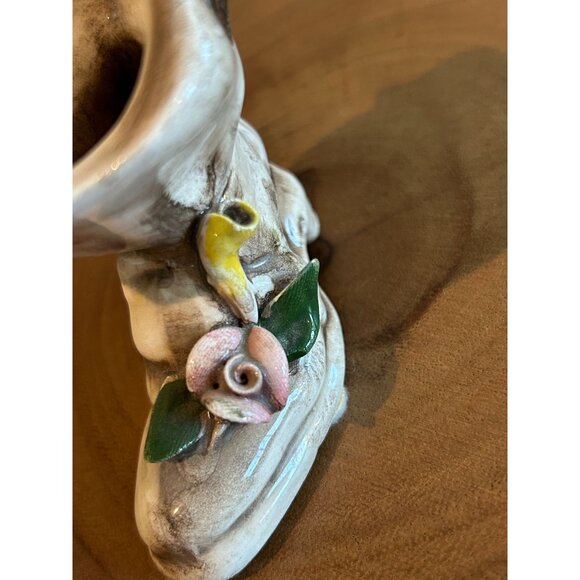 Vintage Nuova Capodimonte Ceramic Boot With Floral Accents - Picture 4 of 10